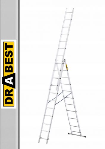 Стълба Drabest 6,55 м алуминий 3 х 11 до 150 кг