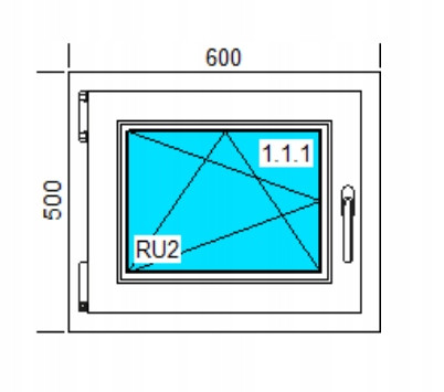 PVC ДОГРАМА 600x500 RU БЯЛА ДЯСНА