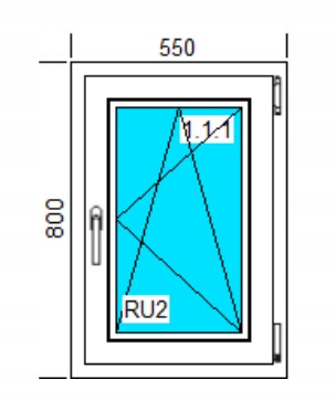 PVC ДОГРАМА 550x800 RU БЯЛА ДЯСНА