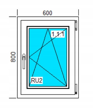 PVC ДОГРАМА 600x800 RU БЯЛА ДЯСНА