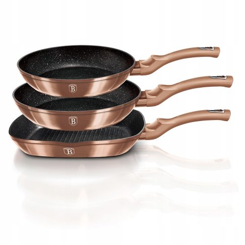 Тиган - Традиционен тиган Berlinger Haus Metallic Line Rose Gold Edition, 24 см, мрамор