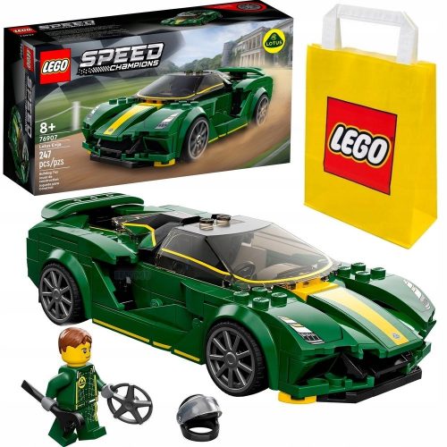  LEGO Speed Champions 76907 Lotus Evija + LEGO Paper Bag 6315786 жълто 24x8x18 cm