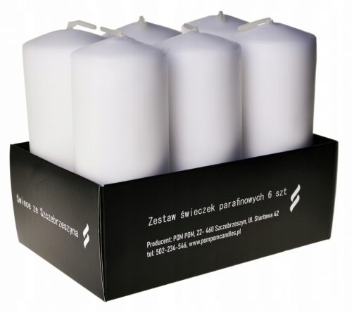  Традиционна парафинова свещ без аромат Pom Pom Candles 6 бр.