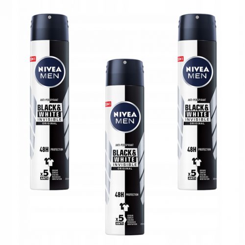  Nivea Men Black White 200 ml x 3 бр антиперспиранти