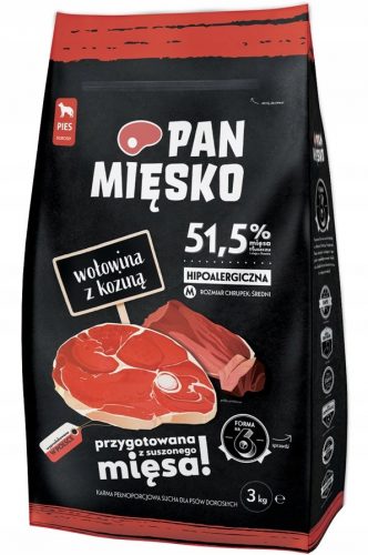  Pan Mięsko храна за кучета, телешко и козе, 9 кг