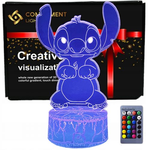  3D USB LED нощна лампа + дистанционно управление Lilo and Stitch