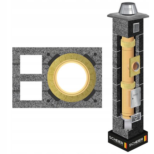 Керамичен комин, коминна система 200, 7м