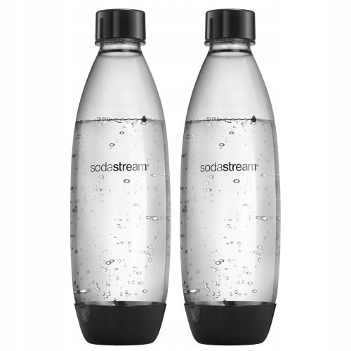  Комплект бутилки карбонатор SodaStream Fuse, черни, 1 л, 2 бр.