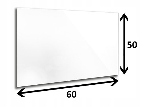 Стъклен панел 60 х 50 х 6 мм, закалено стъкло, полирано бяло