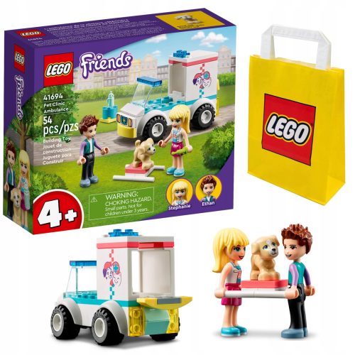  LEGO Friends 41694 Animal Clinic Линейка + Хартиена торба LEGO 6315786 жълто 24x8x18 cm