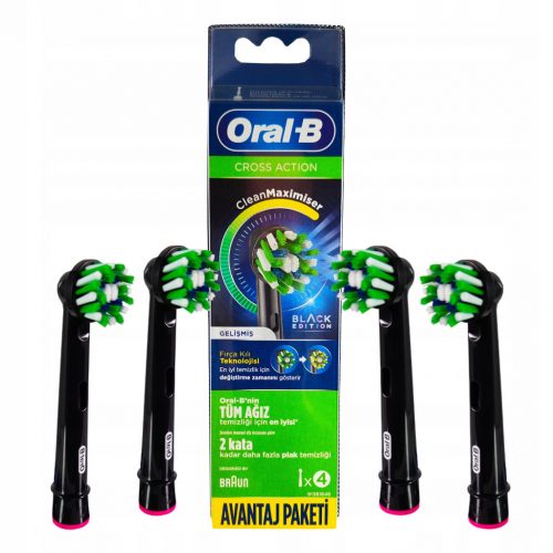  Глави за четки Oral B Cross Action Black, черни, 4 бр