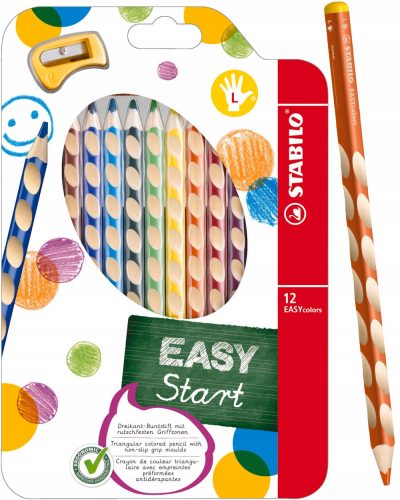  Моливи Stabilo Easycolors за левичари, 12 цвята