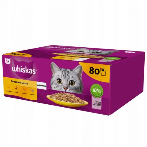  WHISKAS пакетчета котешка храна с птиче месо 80x85гр