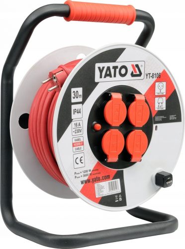  Удължителен кабел Yato 30 м, 4 гнезда, бял