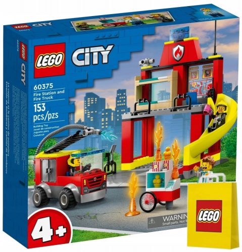  LEGO City 60375 Пожарна станция и пожарна кола + LEGO хартиена торба