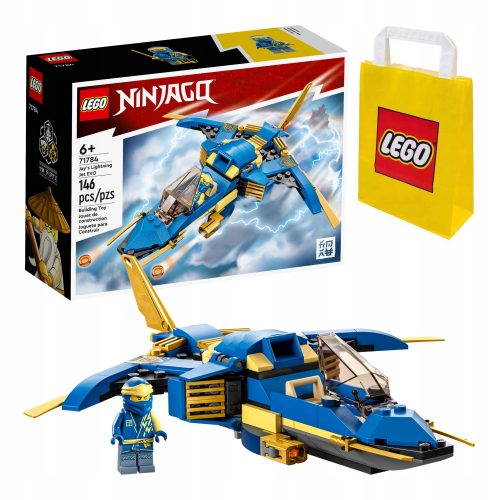  LEGO Ninjago Свръхзвуковият реактивен самолет на Джей EVO 71784 + LEGO хартиена чанта 6315786 жълта 24x8x18 cm