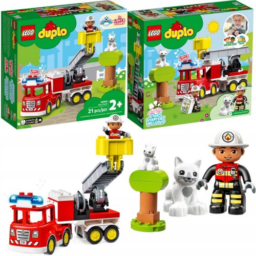  LEGO Duplo 1096969 Lego Duplo Auto Fire Truck Играчка Кола Големи тухли за 2-3 годишни деца