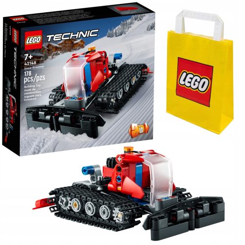  LEGO Technic Ratrak 42148 + LEGO хартиена торба 6315786 жълта 24x8x18 cm