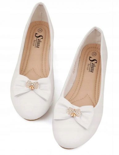  Обувки за причастие STYLOWY_SHOE Балерини COMMUNION SHOES WHITE размер 33 за момичета