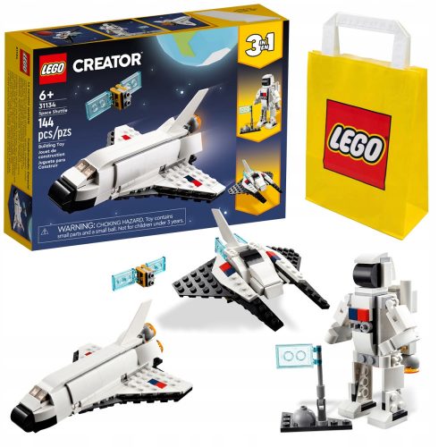  LEGO Creator 3 в 1 31134 Космическа совалка + Хартиена торбичка LEGO 6315786 жълто 24x8x18 cm