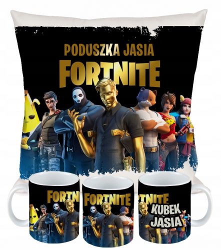  КОМПЛЕКТ ЧАША ВЪЗГЛАВНИЦА FORTNITE подарък + ИМЕ