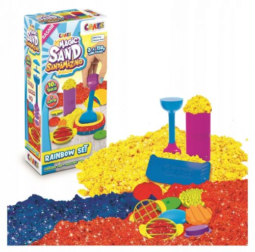  Комплект Craze Kinetic Sand Magic Sand Rainbow + 10 инструмента