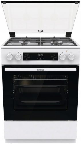  Газо-електрическа печка Gorenje GK6C4WF Grill Pizza 60 см Бял чугун