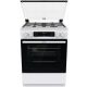  Газо-електрическа печка Gorenje GK6C4WF Grill Pizza 60 см Бял чугун