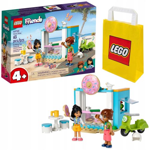  LEGO Friends 41723 Сладкарница за понички + Хартиена торбичка LEGO 6315786 жълто 24x8x18 cm