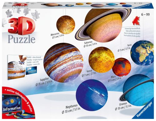  3D пъзел Ravensburger Слънчева система 8 планети 522 бр. 116683