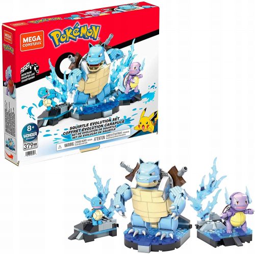  Комплект блокове Mattel MEGA Pokemon Squirtle Evolution 379 бр.