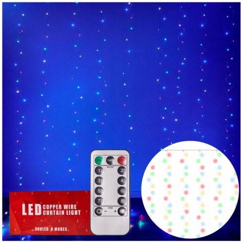  LED ЛАМПИ ЗА ПЕРДЕ 3х3м 300LED разноцветни