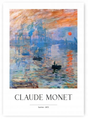 Постер - Плакат CLAUDE MONET SUNRISE POSTER B2 50x70 #290 парче без рамка 50 x 70 cm