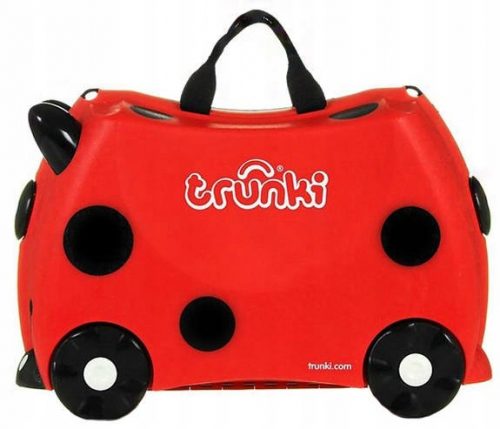  Детски куфар Trunki 18л черен, нюанси на червено