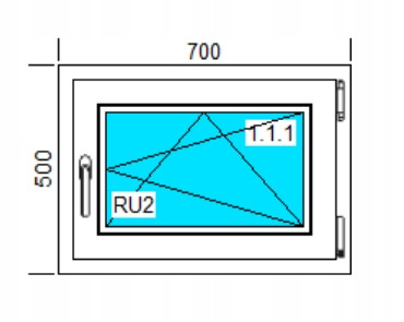 PVC ДОГРАМА 700x500 RU БЯЛА ДЯСНА