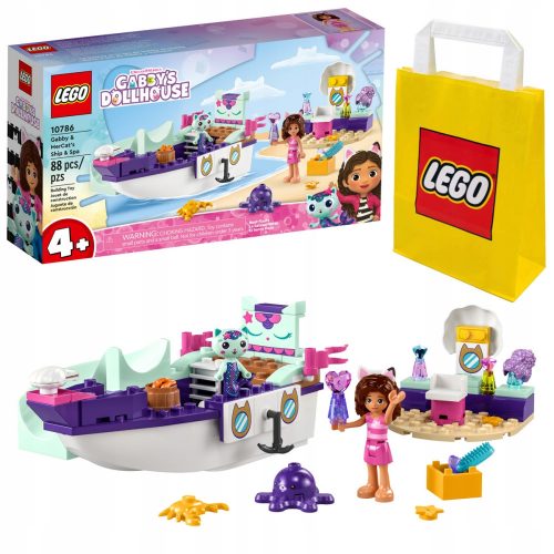  LEGO Gabi's Cat House 10786 Gabi and the Mermaids' Ship and Spa + LEGO Paper Bag 6315786 Yellow 24x8x18 cm