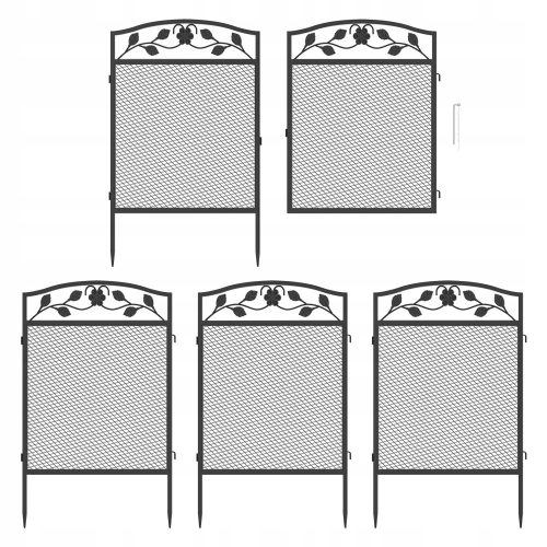Телена ограда - 5 панелна издръжлива метална градинска ограда 110 см