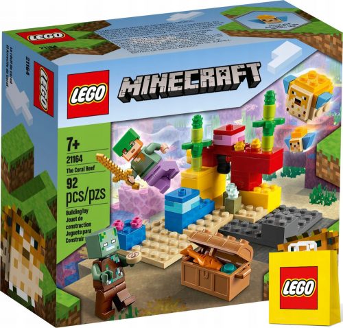  LEGO Minecraft 21164 Коралов риф + Хартиена торба LEGO 6315786 жълто 24x8x18 cm