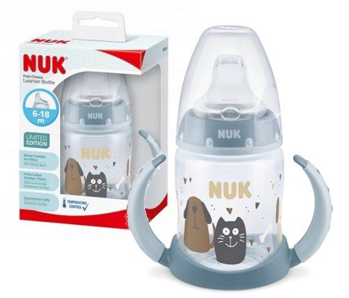  NUK FC+ Бутилка с дръжки 6m+ CAT&DOG Sensitive