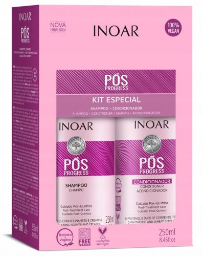  Inoar Pos Progress 2x250ml шампоан + балсам след кератиново изправяне