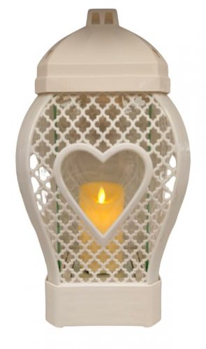  Красива свещ HEART RATAN SMALL 3D WHITE LED вложка