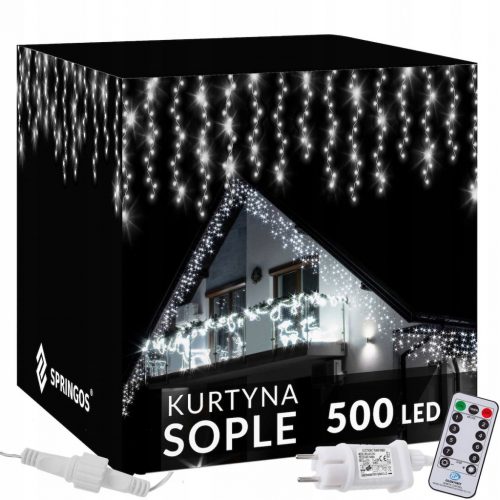  Светлинна завеса Springos icicle 501 - 1000 светлини