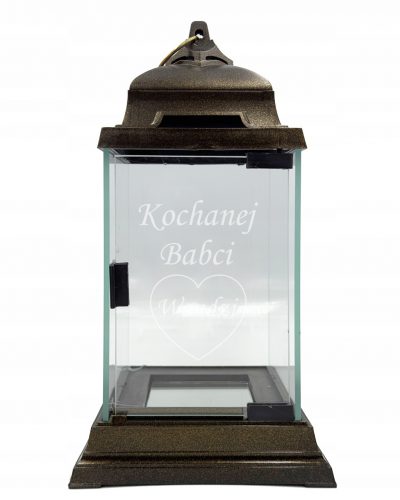  Свещ "Glass Art Lantern", златисто, 35 см