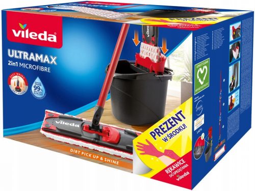 Кофа и плосък моп Vileda ultramax 2in1 FLAT MOP 35 см