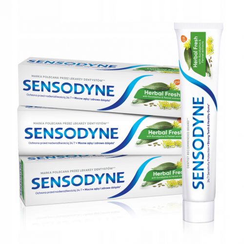  Sensodyne Herbal Fresh, паста за зъби, с екстракти от евкалипт 75 ml x3