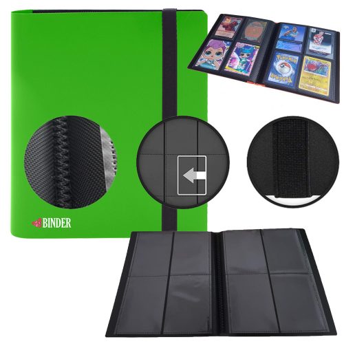  Колекционерски албум за карти Safe Cards Storage 4 Pocket Green Binder, 160 карти