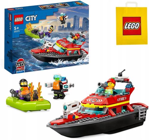  LEGO City 60373 Пожарна лодка + LEGO хартиена торба