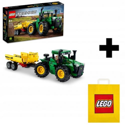  LEGO Technic John Deere 9620R 4WD Трактор 42136 + LEGO Хартиена подаръчна торбичка среден размер M 41x34x12 cm