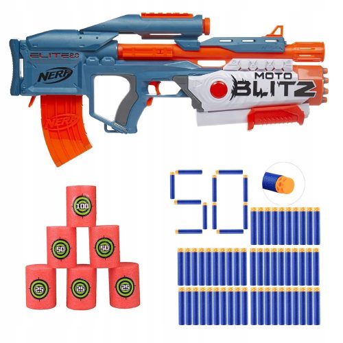  NERF ELITE 2.0 MOTOBLITZ F5872 + МИШЕНИ + 50 ВАФЛЕНА СТРЕЛКА