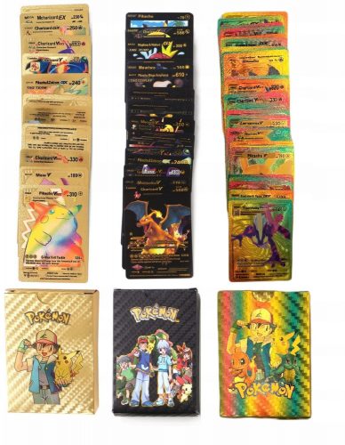  POKEMON КАРТИ 3в1 165 части GOLD BLACK RAINBOW